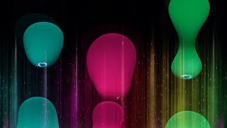 3 mehrfarbige Lavalampen, beleuchtet und mit Relax Hintergrund Musik