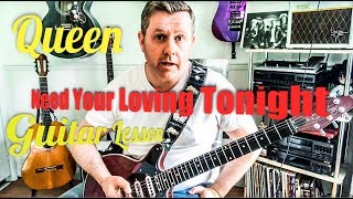 Queen - Need Your Loving Tonight - Guitar Lesson (Guitar Tab)