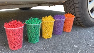 Crushing Crunchy &amp; Soft Things by Car! EXPERIMENT: POP POP FIRECRACKERS vs CAR