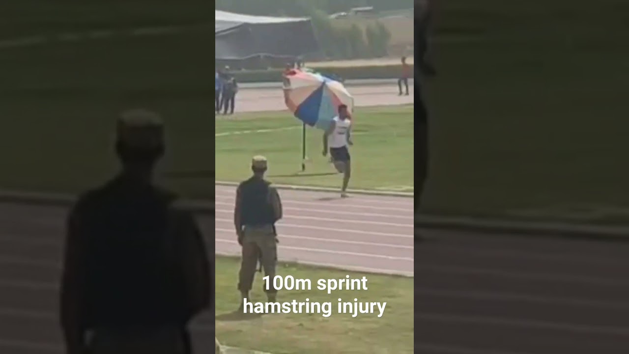 100m sprinter hamstring injury.#iaaf #shots #sports .