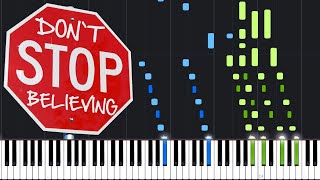 Don't Stop Believin' - Journey [Piano Tutorial] (Synthesia) // David Kaylor