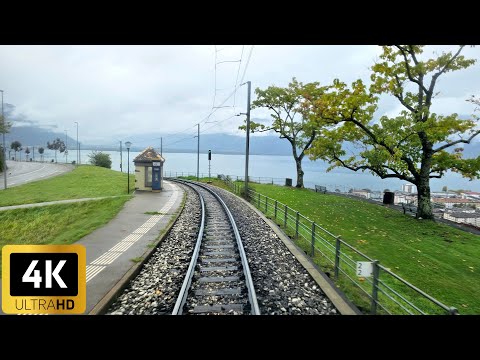 Passeio de táxi 4K - Montbovon a Montruex, Suíça | Goldenpass MOB Railway | Vídeo 4K HDR