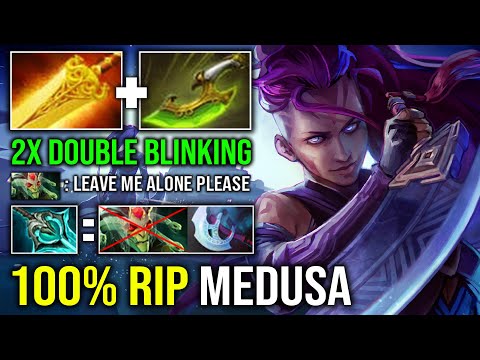 How to Solo Mid AM Double Blink 100% Delete Medusa with Swift Blink Radiance Burning DPS Dota 2