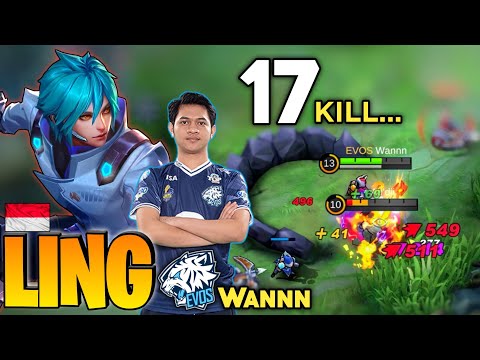 17 KILL! Ling Amazing Rotation 100% No Mercy [Top Global Ling] By EVOS Wannn - Mobile Legend