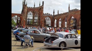 Coventry Concours May 2025 Coventry Cathedral Vintage Classic Sports Cars Jaguar Daimler Sunbeam