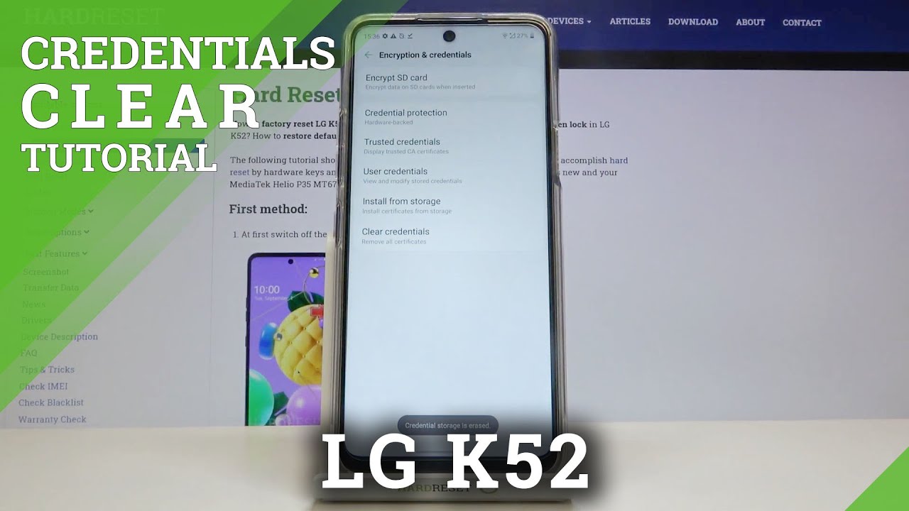 How to Clear Credentials on LG K52 – Remove Credentials