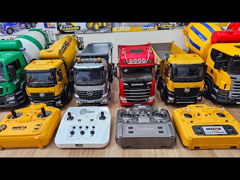 Rc truck huina 1574,1536,1501 1 jutaan dump truck truk molen truck trailer excavator mixer truck