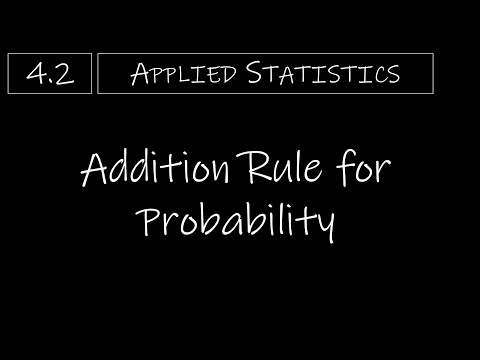 Statistics - 4.2 Addition Rule for Probability