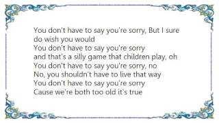 Vanessa Williams - You Don&#39;t Have to Say You&#39;re Sorry Lyrics