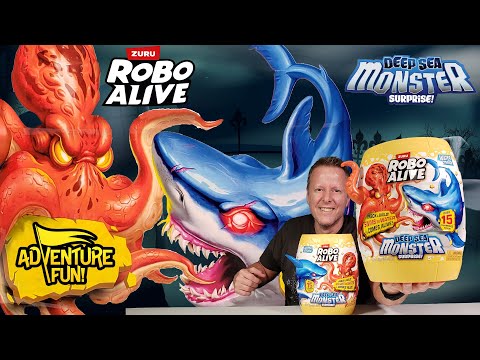 Zuru Robo Alive Deep Sea Monster Surprise! Shark vs Octopus Adventure Fun Toy review!