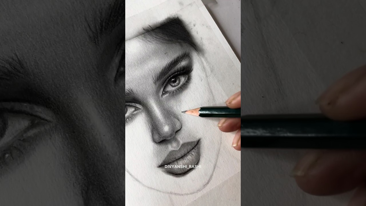 My pencil drawing process from start to finish✨Realism Portrait #charcoaldrawing #pencilshading #art - YouTube