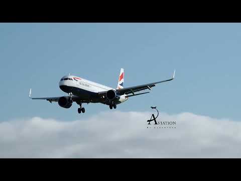 CROSSWIND LANDING! British Airways  Airbus A321 251NXLondon LHR Dublin DUB BA828
