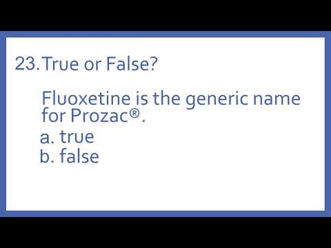Top 200 Drugs Practice Test Question - T or F fluoxetine is the generic name for Prozac (PTCB PTCE)