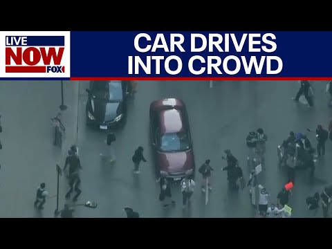 Video | Car speeds through crowd at anti-ICE protest in Chicago | LiveNOW from FOX