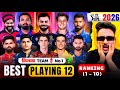 IPL 2026 Most Strongest PLAYING 11 1 To 10 RANKING RCB KKR SRH MI CSK GT RR PBKS DC