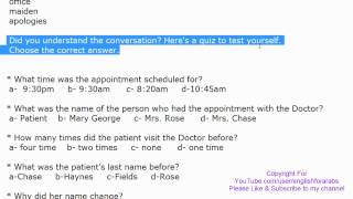 English Conversation with Key words and quiz - At the Doctor's Office