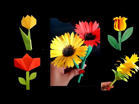 Paper stick flowers - nupur's handicrafts❤️❤️❤️