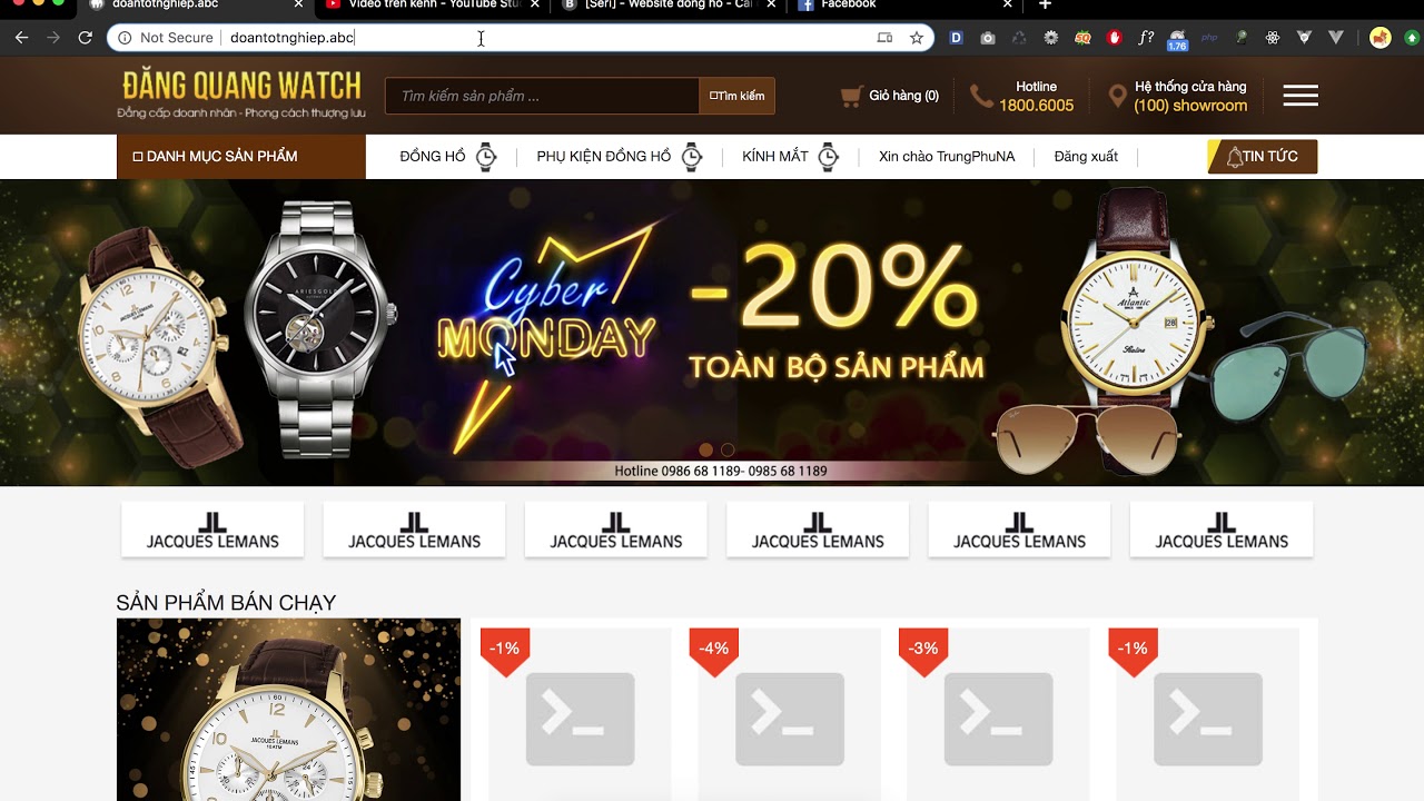 [Seri] - Website đồng hồ  - Đăng xuất trong admin