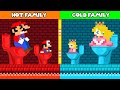 Doki Mario: Mario and Peach Family Hot vs Cold Challenge | Game Animation
