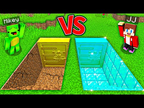 Mikey and JJ : POOR 1$ Dirt vs RICH Diamond 1.000.000$ Secret Bunker in Minecraft - Maizen Stories