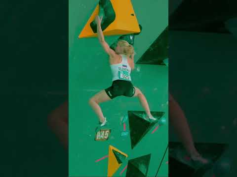 Janja Garnbret enjoying being Janja Garnbret, Prague Boulder Worldcup qualis 2023