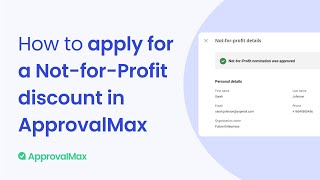 How to apply for a Not-for-Profit (NFP) discount in ApprovalMax