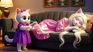 Mischievous little cat cut mother's hair 😭✂️✂️and then made new one 💇🏻‍♀️😭#cats #shortvideo #cute