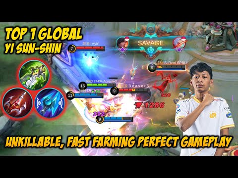 SAVAGE! Unkillable Fast Farming Max Level 8 minute | RRQ Bless Top 1 Global Yi sun-shin MLBB