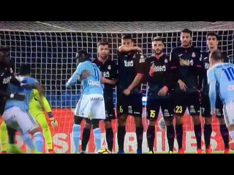 Gol Iago Aspas de Falta / Celta 1-0 Espanyol / 1-03-2017