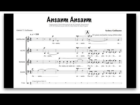 Ansanm Ansanm (All Together) by Sydney Guillaume {score video} - SATB Chorus