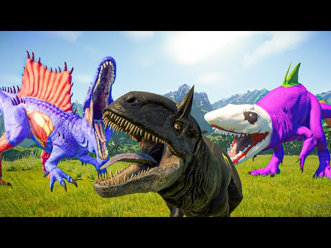 Spinosaurus vs Purutaurus | Batman, Joker, Superman Dinosaurs Fighting | Jurassic World Evolution