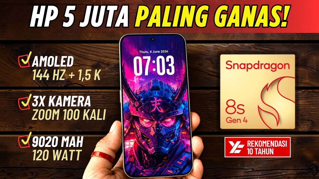 5 REKOMENDASI HP 5 JUTAAN TERBAIK JUNI 2026
