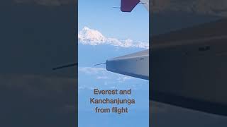 Everest and Kanchanjunga from flight