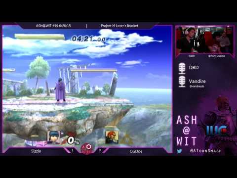 Sizzle (Marth) vs GGDoe (Ganon) -  - PM Loser's Bracket ASH@WIT 6/26/15