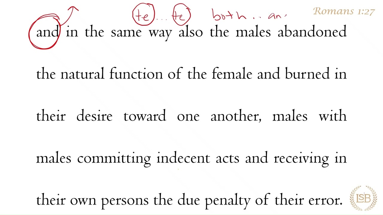BTV: Romans 1:27a
