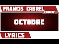 Octobre - Francis Cabrel - paroles 