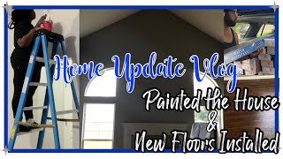 PAINTING OUR ENTIRE HOUSE COTTON GRAY BY BEHR  + NEW FLOORS | HOUSE TO HOME VLOG