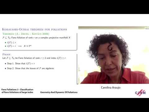 Carolina Araujo: Fano Foliations 3 - Classification of Fano foliations of large index