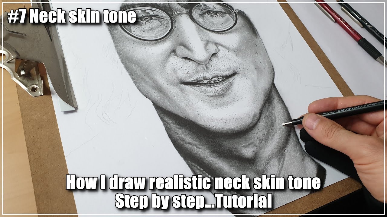 How I draw realistic neck skin tone-step by step...Tutorial