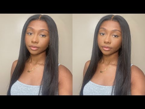 HD Lace Wear Go Glueless Wigs 5x5 Lace Human Hair Wigs With Bangs Straight Body Wave
