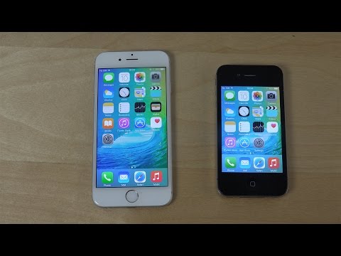 iPhone 6 iOS 9 Beta vs. iPhone 4S iOS 9 Beta - App Opening Speed Test! (4K)