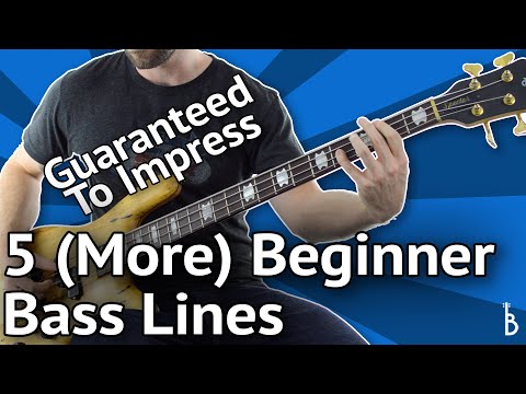 5 MORE Beginner Bass Lines - Guaranteed To Impress [With Tabs On Screen]