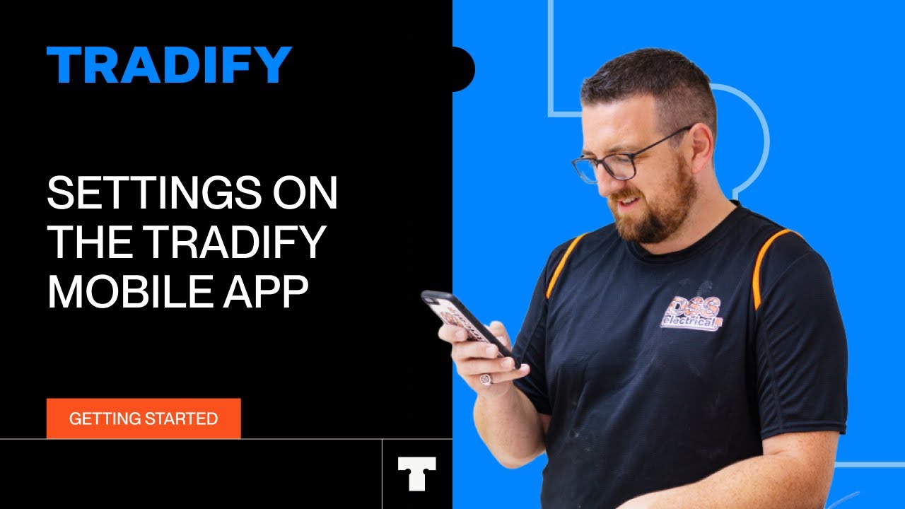 Settings on the Tradify Mobile App