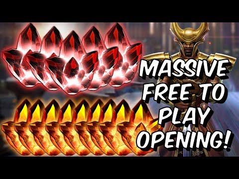 MASSIVE Free To Play Crystal Opening! - 5x 5 Star & 10x 4 Star Heroes! - Marvel Contest Of Champions