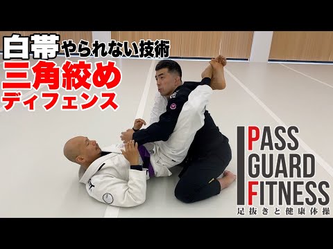 白帯やられない技術 三角絞めディフェンス【柔術】