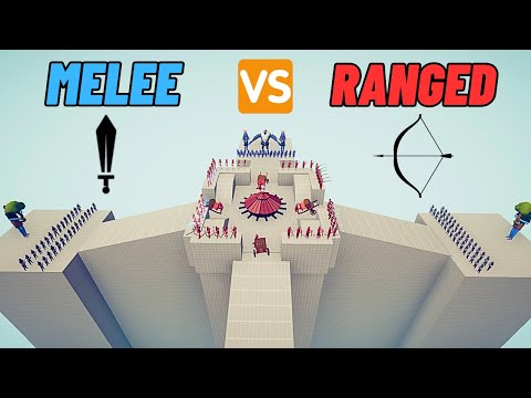 ALL RANGED UNITS vs ALL MELEE UNITS (HILL WARS) | Totally Accurate Battle Simulator  TABS
