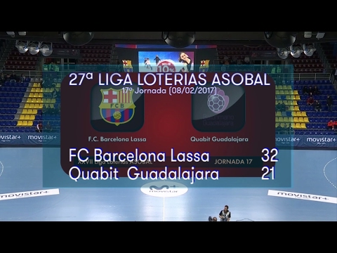 LIGA LOTERIAS ASOBAL J17 FC Barcelona Lassa - Quabit Guadalajara 32 - 21
