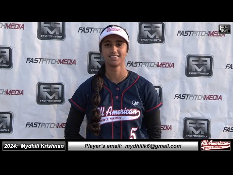 2024 Mydhili Krishnan 4.34 GPA - Athletic Outfielder & Middle Infielder Softball Skills Video - AASA