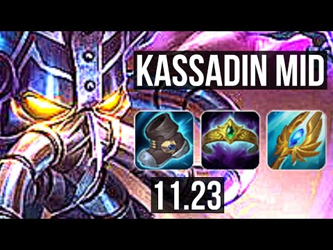 KASSADIN vs SYNDRA (MID) | 7 solo kills, Rank 8 Kassadin, Legendary, 20/4/2 | KR Grandmaster | 11.23