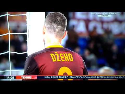 Roma-Palermo 5-0 (21 febbraio 2016) Errore di Dzeko sottoporta, telecronaca Zampa